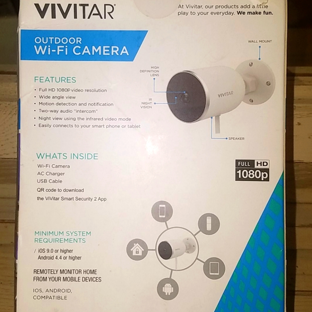 NIB-VIVITAR- Outdoor Wi-Fi Camera w/2 way intercom - Picture 3 of 4